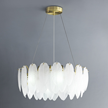 Lampa wisząca PIUMA 60 cm – biała, okrągła oprawa sufitowa