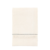 Stitched Border Waffle Throw Cream 1300x1700mm