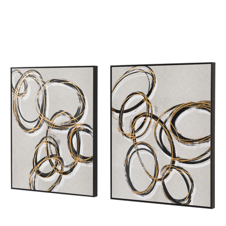 Obraz w ramie „Bold as Gold” – szary, 54,5 × 3,5 × 69,5 cm, zestaw 2 szt.