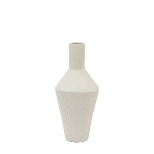 Zahara Ribbed Cast Metal Vast Parchment H380mm