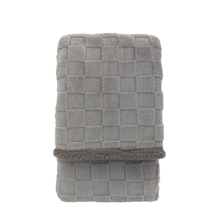 Oakley Checked Sherpa Throw Grey 1400x1800mm