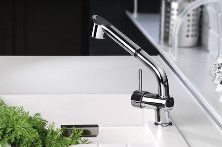 RHAPSODY bateria kuchenna z wysuwaną wylewką, chrom