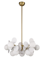 Lampa wisząca CHIC-5, 65 cm - biało złota nowoczesna lampa do salonu