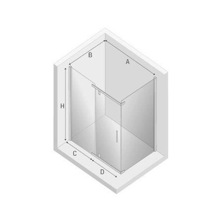 KABINA NEW KOMFORT PROSTOKĄTNA U 120x90x195 CZYSTE 6mm ACTIVE SHIELD