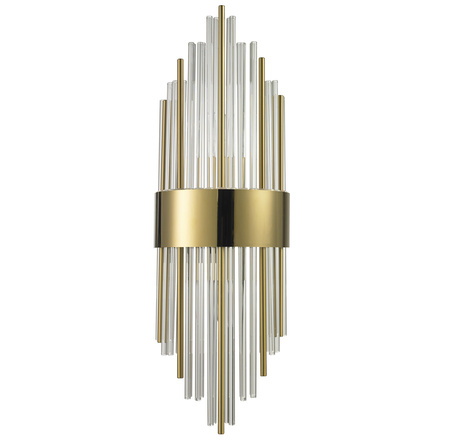Lampa ścienna DRACO, 60 cm - kryształowo - złota, styl glamour