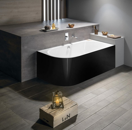 VIVA R MONOLITH wanna przyścienna 170x75x60cm, biały/czarny