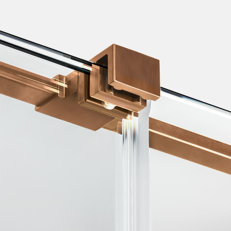 Drzwi wnękowe SMART COPPER BRUSHED 1D U 110x200 szkło czyste 8mm Active Shield 2.0
