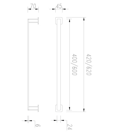 NELSON wieszak na ręcznik, 62 cm, czarny mat