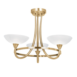 Lampa sufitowa Cagney – antyczny mosiądz / biały, 55 × 55 × 43 cm