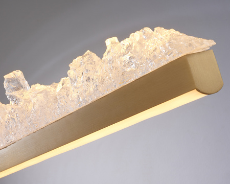 Lampa wisząca MONTANA LONG 125 cm -LED, złota listwa z kryształem