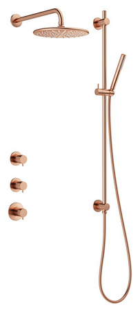 Silhouet SR1 - Silhouet SR1 Podtynkowy termostatyczny zestaw prysznicow szczotkowana miedź pvd