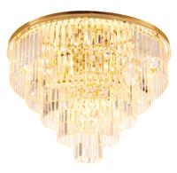 Plafon sufitowy SPLENDORE 80 cm - złoty, kryształowy glamour