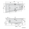 ANDRA L wanna z hydromasażem, 170x90x45cm, Active Hydro-Air, chrom