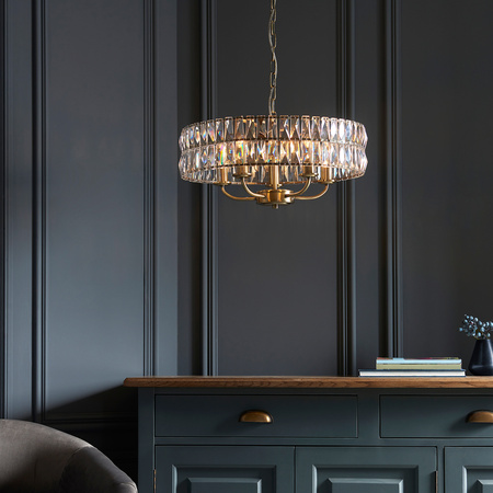 Clifton 5 Pendant Light Antique Brass