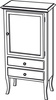 RETRO szafka 60x120x38cm, starobiała, prawa