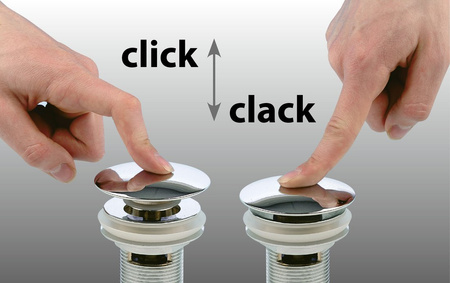 Korek umywalkowy 5/4“, klik-klak, duży grzybek, 10-55mm, chrom