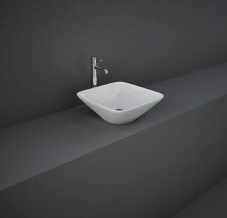 Zestaw DES Miska WC podwieszana z deską W/O i Umywalką Nablatową VARIANT kwadratową 42 cm biały połysk