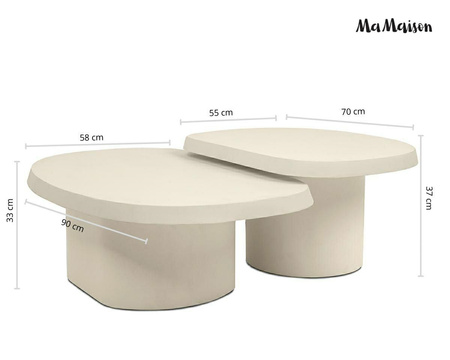 MaMaison zestaw stolików kawowych OTTO    70 / 90 beżowy