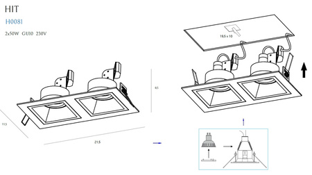 MAXLIGHT H0081 OPRAWA PODTYNKOWA HIT II BIAŁA