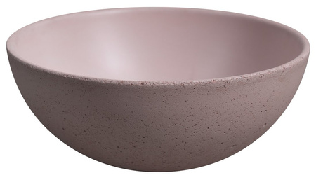 MINOR umywalka betonowa nablatowa, średnica 26cm, różowy mat
