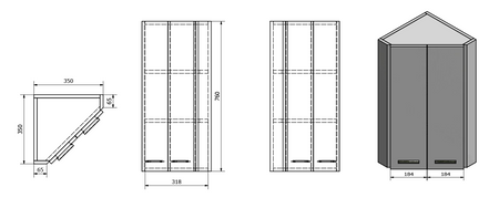 ZOJA/KERAMIA FRESH szafka narożna 35x76x35cm, dąb platin