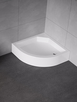 Brodzik prysznicowy ARTUS 80x80x21 półokrągły R55, fi 52, podstawa stelaż, gł 11cm