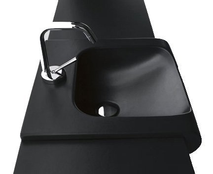 INKA umywalka ceramiczna 60x40cm, czarny mat