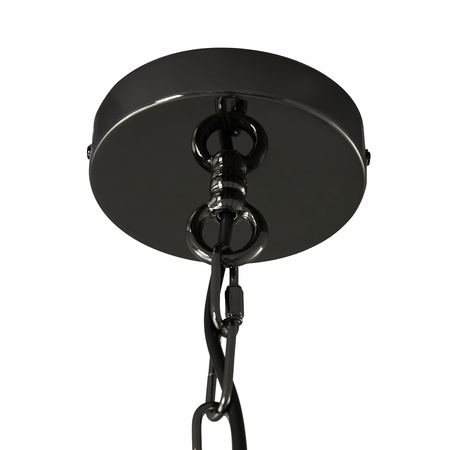 Lampa wisząca DARLING 60 cm - żyrandol czarny połysk z białym abażurem