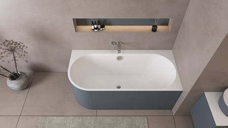 ASTRA R MONOLITH wanna wolnostojąca przyścienna 160x75x60cm, biały/siena