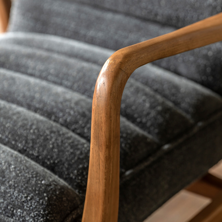 Datsun Armchair Charcoal Boucle 690x760x800mm