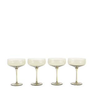 Coupe Glass Smokey Green (4pk) 113x113x150mm