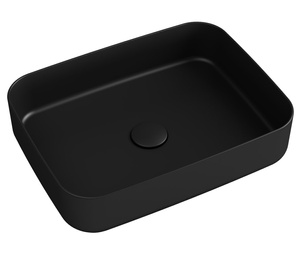 INFINITY RECTANGLE umywalka ceramiczna nablatowa 50x36cm, czarny mat