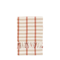 Arvo Grid Woven Throw Rust / Natural 1300x1700mm