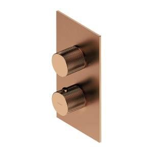 CONTOUR termostatyczna bateria prysznicowo-wannowa podtynkowa, miedź szczotkowana