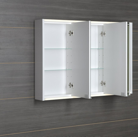 BATU szafka z lustrem 2x LED, 100x71x15cm, biały