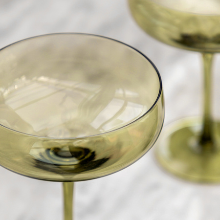 Coupe Glass Smokey Green (4pk) 113x113x150mm