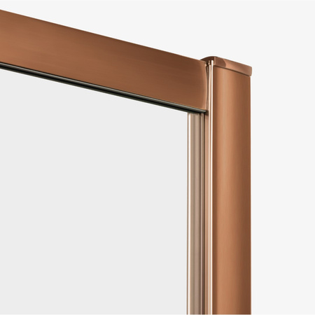 NZ4 Kabina prysznicowa PRIME COPPER BRUSHED 1D prostokątna przyścienna P 110x90x200 szkło czyste 6mm Active Shield 2.0