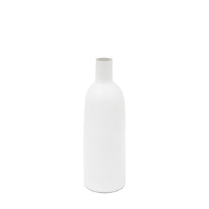 Santo Glass Bottle Vase White 275mm