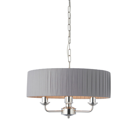 Highclere 3 Pendant Lght Nckel & Chrcoal 300-760mm