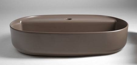 INFINITY OVAL umywalka ceramiczna nablatowa, 60x40cm, brązowa