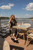 Krzesło ogrodowe CAFE BISTRO PARIS ARM    beżowe rattan