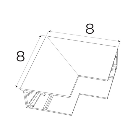 MAXLIGHT MT0005. Kątownik głęboki ściana/sufit. Do szyn MT0001, MT0002