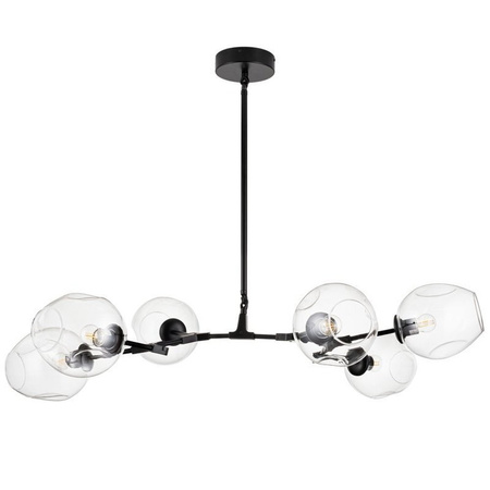 Lampa wisząca MODERN ORCHID-6 transparentno czarna 130 cm
