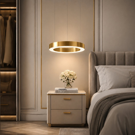 Lampa wisząca CIRCLE 40 cm - LED, ring mosiądz szczotkowany