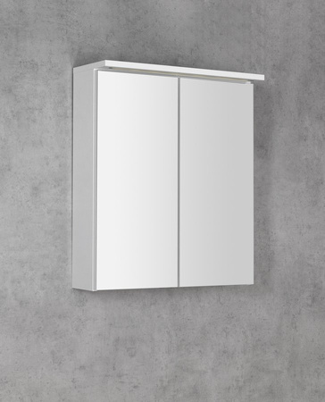 KAWA STRIP szafka z lustrem, oświetlenie LED 60x70x22cm, biały