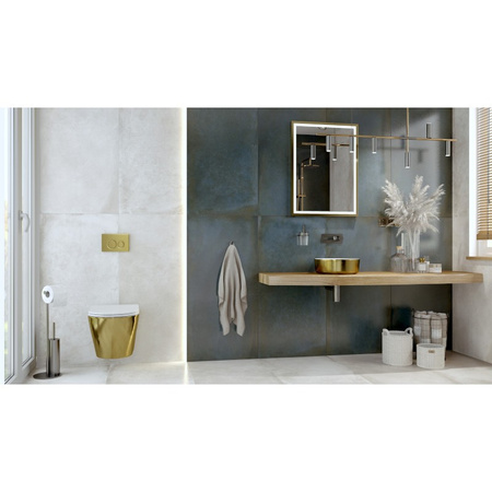 Miska wisząca WC z Deską Sofi slim Brushed Gold
