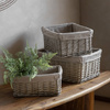 Sylva Sq Lined Basket Grey S/3 430x310x210mm