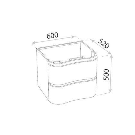 Szafka wisząca z umywalką szklaną Ontario White 600