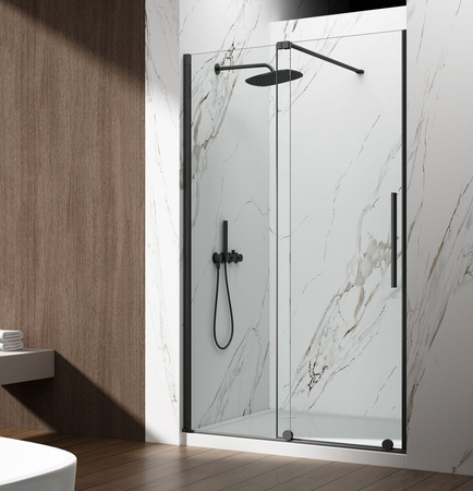 SPIRIT BLACK drzwi prysznicowe 1200 mm, szkło czyste