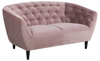 Sofa 2-osobowa Ria – różowa sofa Vic Dusty Rose 18 z czarnymi drewnianymi nogami ACTONA